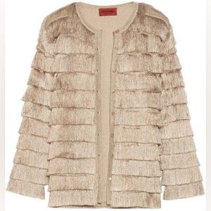 Missoni metallic gold fringed cardigan.